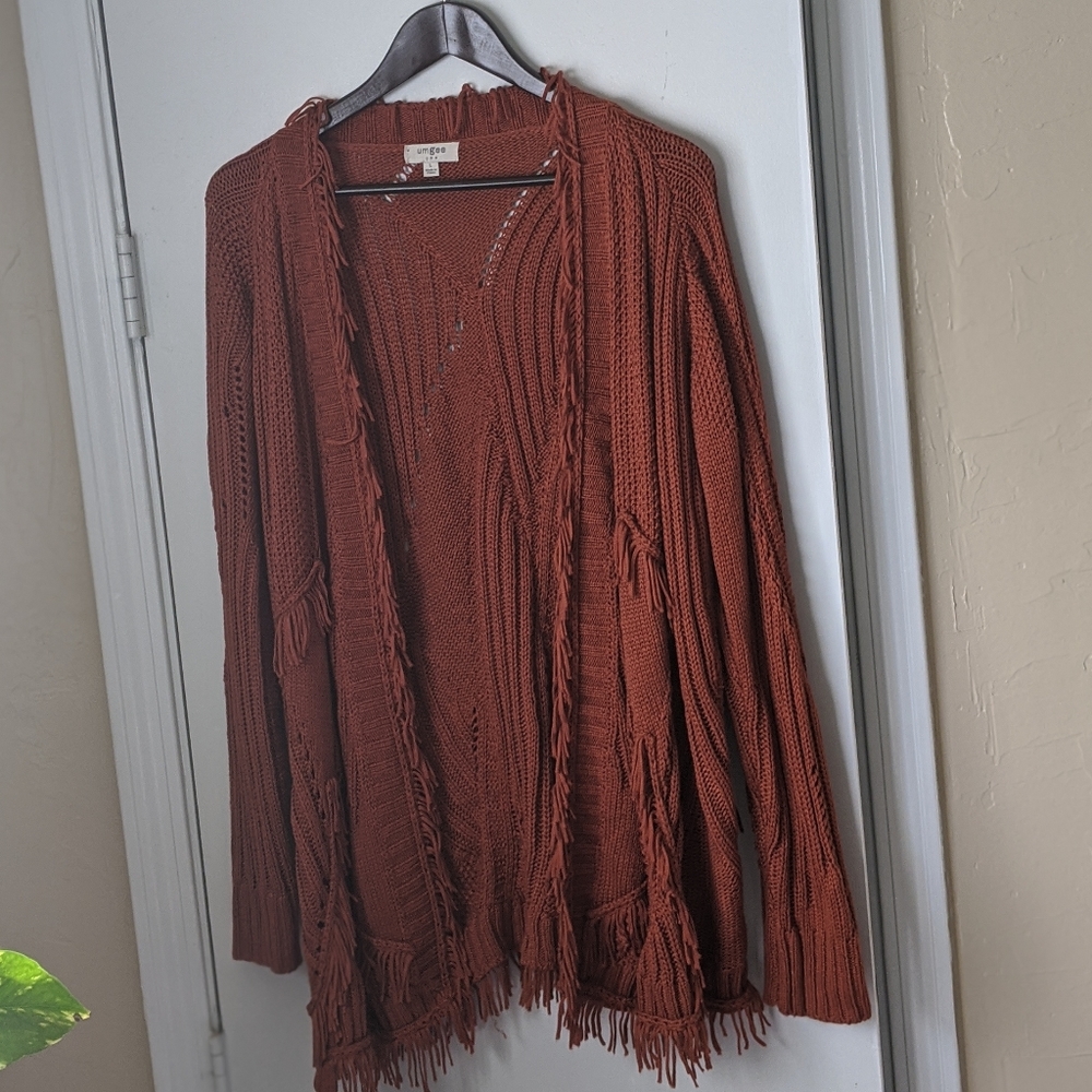 Rust boho caridgan